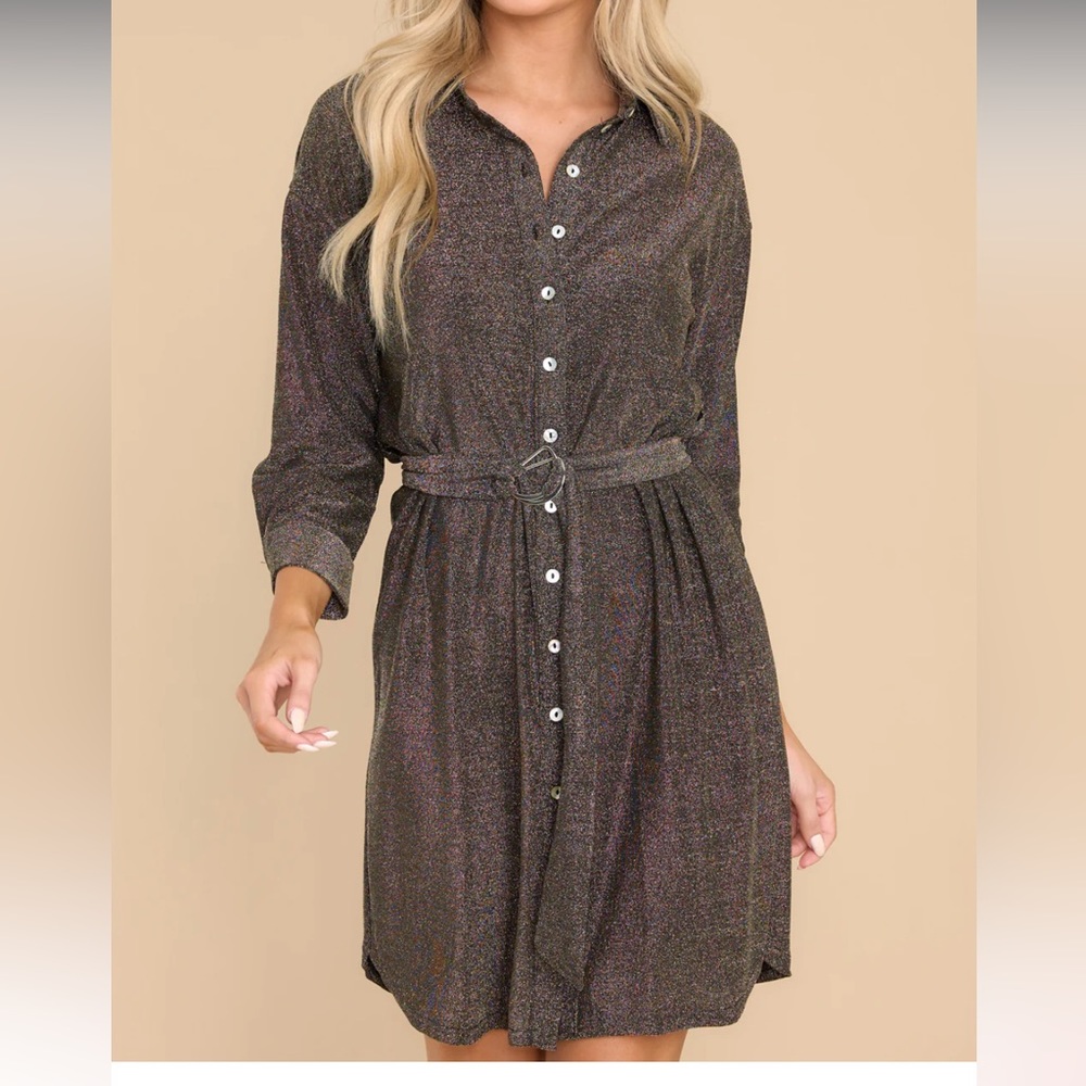 Bronze Button Up Dress from Red Dress Boutique